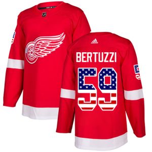 Kinder Detroit Red Wings Eishockey Trikot Tyler Bertuzzi #59 Authentic Rot USA Flag Fashion